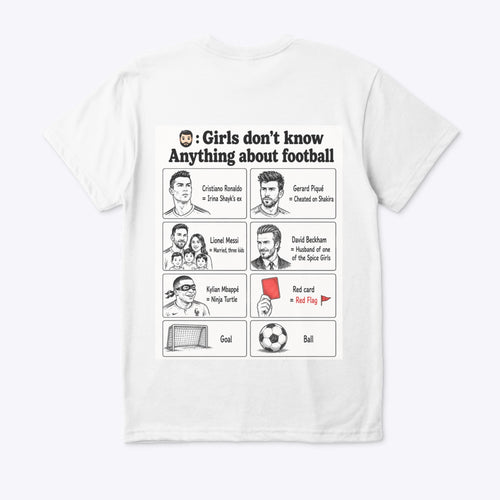 Girls Don't Know Anything About Football – Funny Soccer Meme T-Shirt