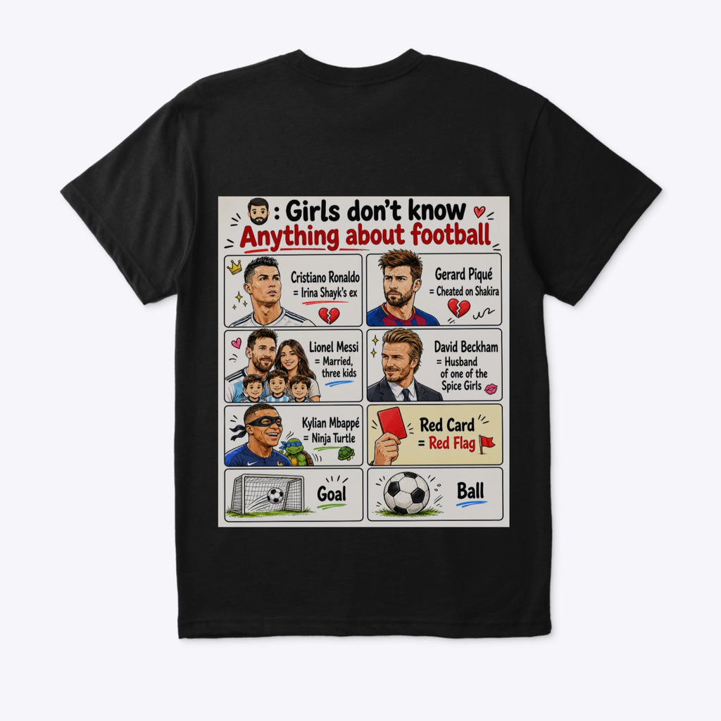 Girls Don’t Know Anything About Football Funny World Cup T-Shirt | Soccer Meme Tee Gift for Her